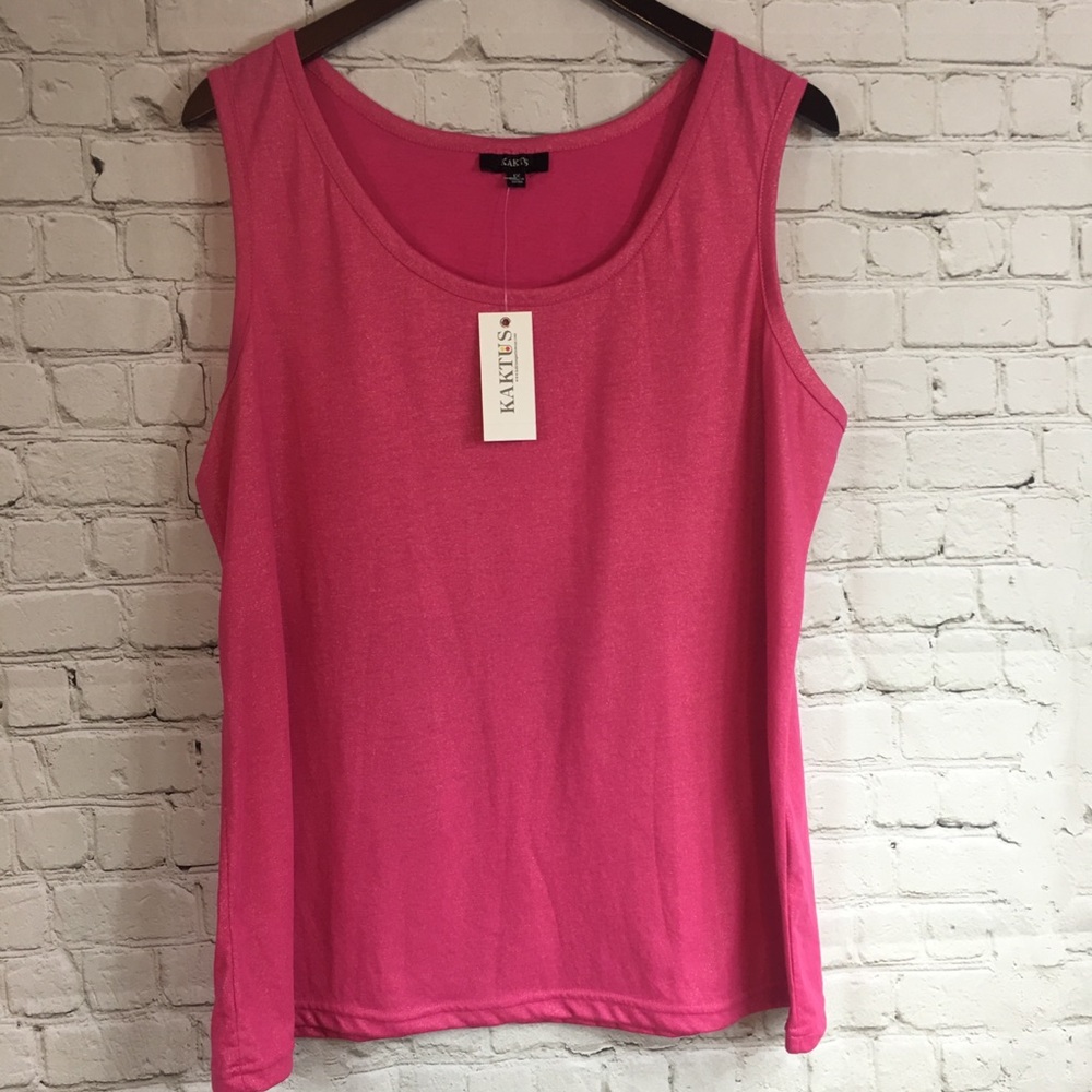 NWT Hot Pink KAKTUS  Top Size 1X, Tank Top, Shell